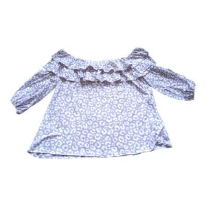 Vine & Love Addison Animal Print Off-Shoulder Top Size Large NEW